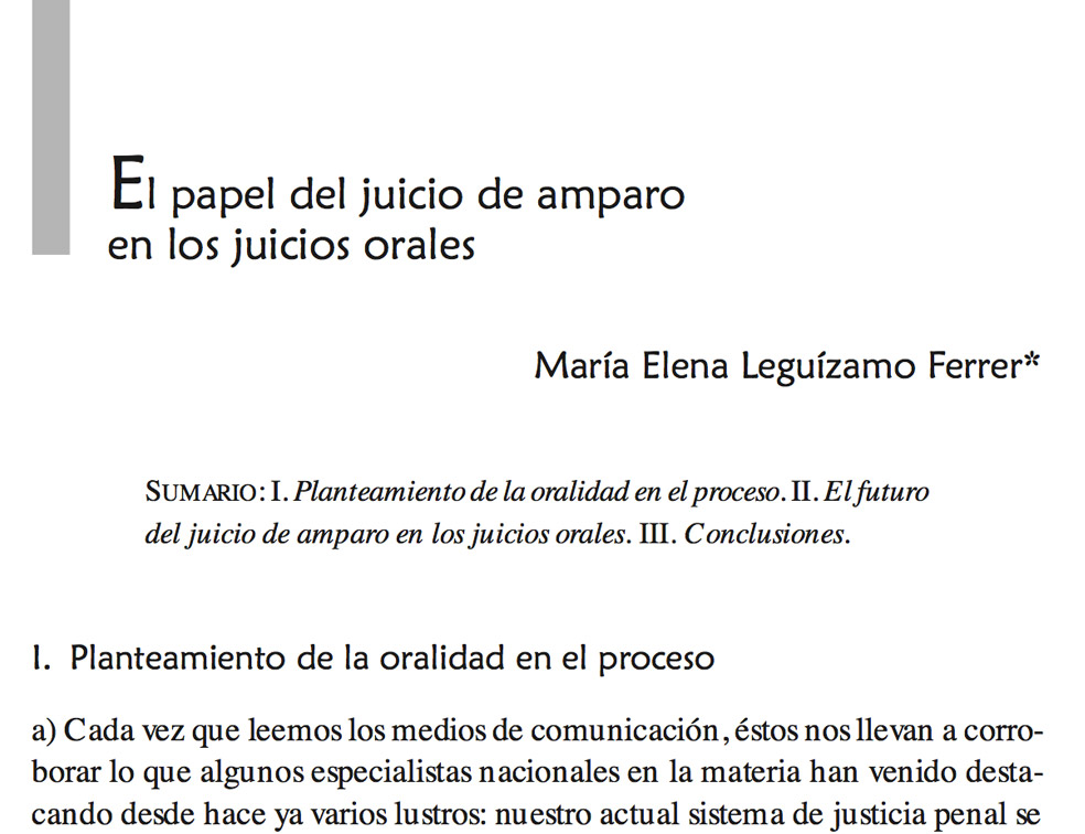 El papel del juicio de amparo en los juicios orales